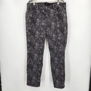 Talbots Leopard Print Signature Pants Womens Size 16 Tan Black Straight Leg